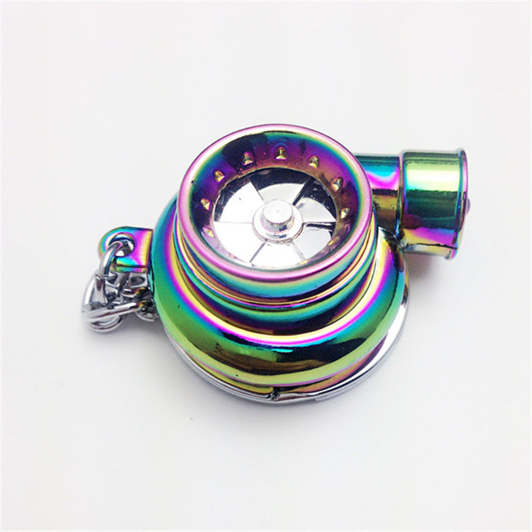 Creative LED Turbine Rotatable Luminous Metal Keychain