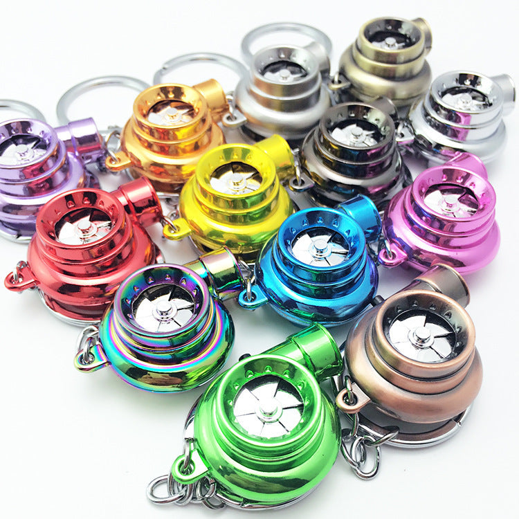 Creative LED Turbine Rotatable Luminous Metal Keychain
