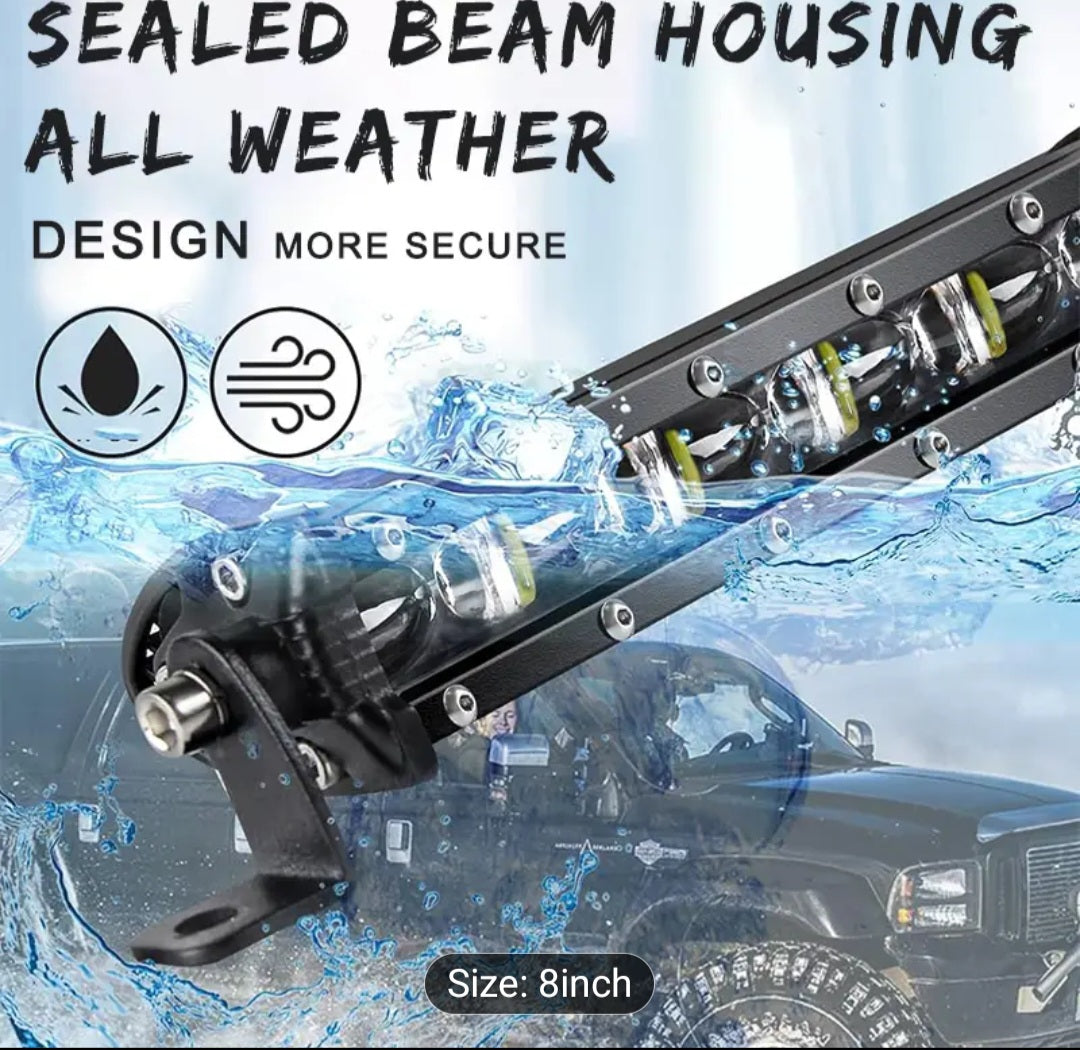 8in light bar with mounting hooks