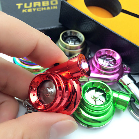 Creative LED Turbine Rotatable Luminous Metal Keychain
