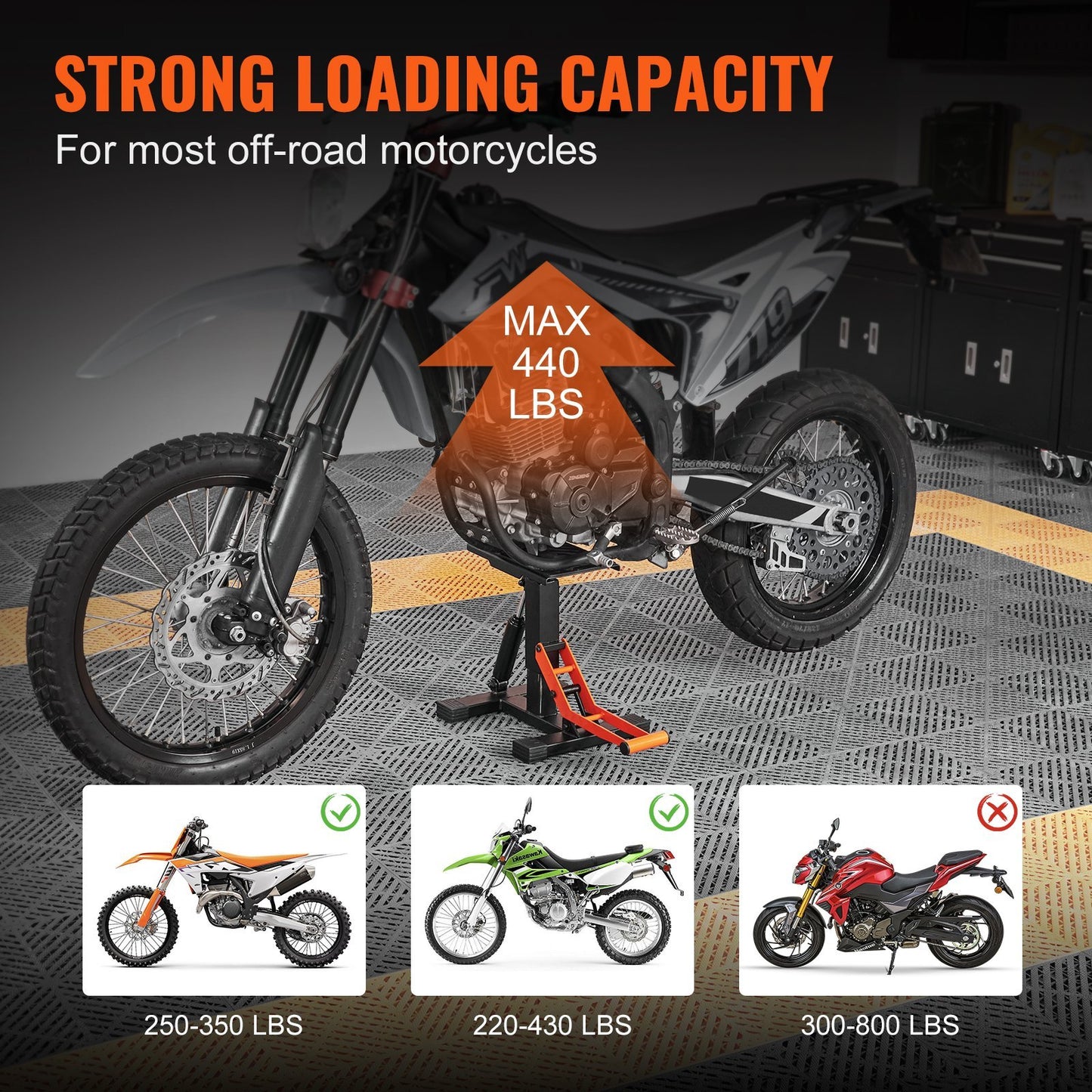 Dirt Bike Lift Stand 440 Lbs Capacity