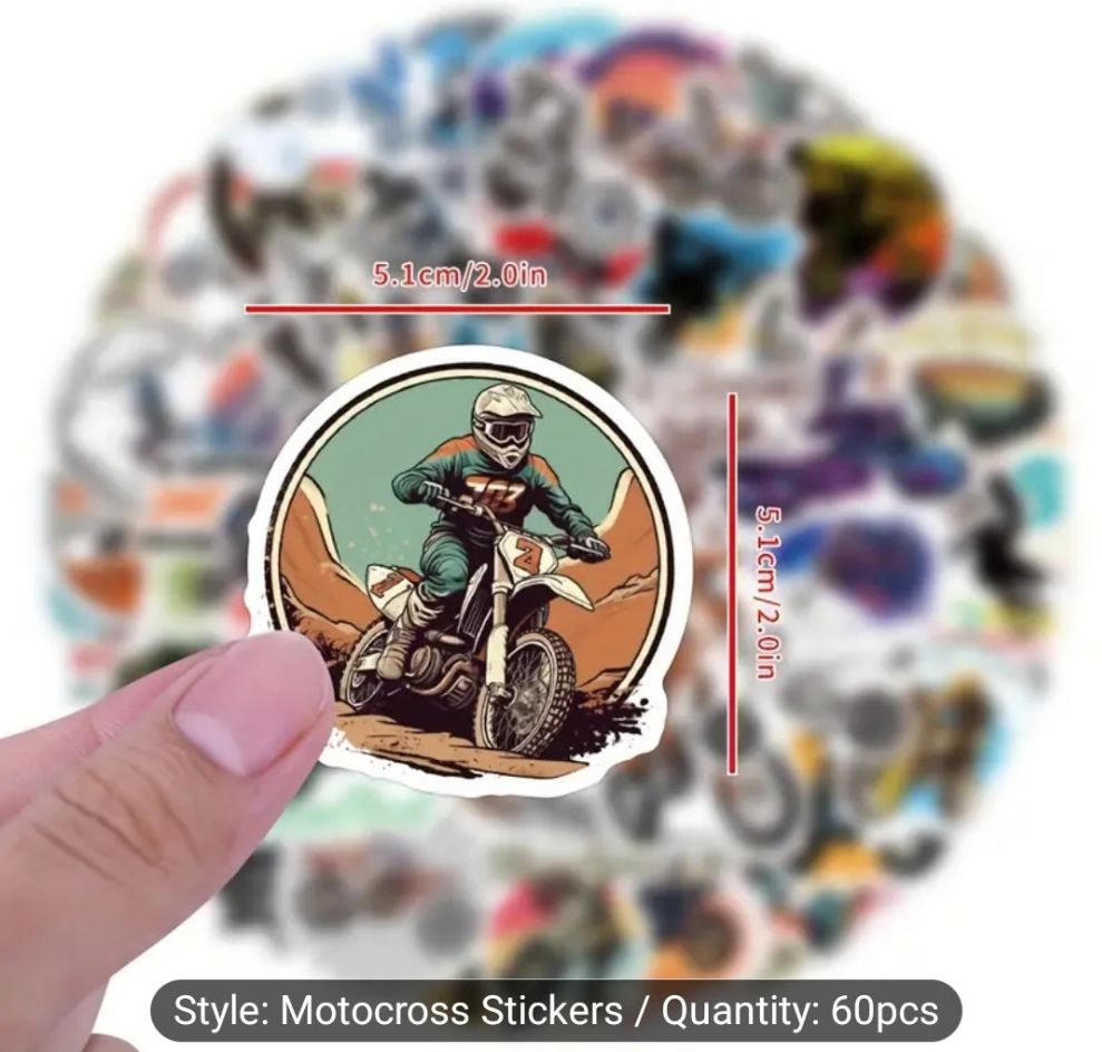 60 pc dirtbike stickers