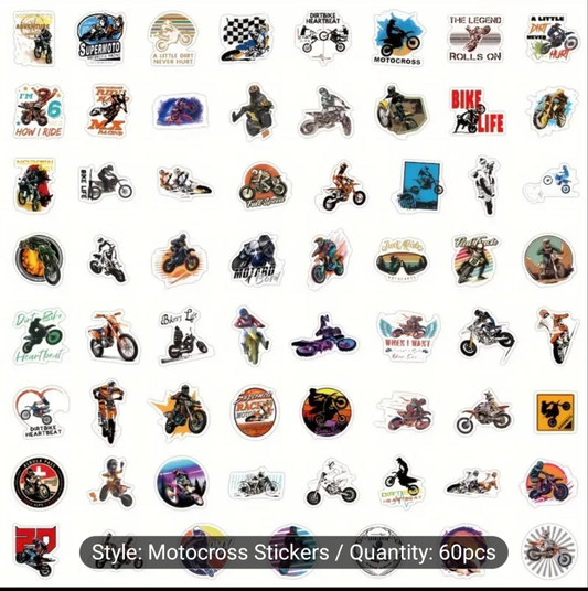 60 pc dirtbike stickers